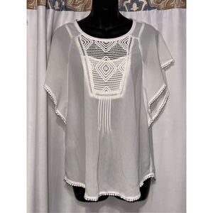 Beautiful  UNIQUE Anthropologie Meadow Rue Anele Crochet Top blouse size small G